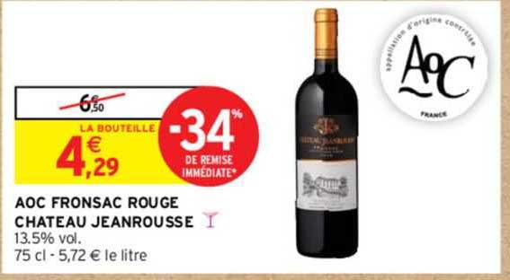 Aoc Fronsac Rouge Château Jeanrousse