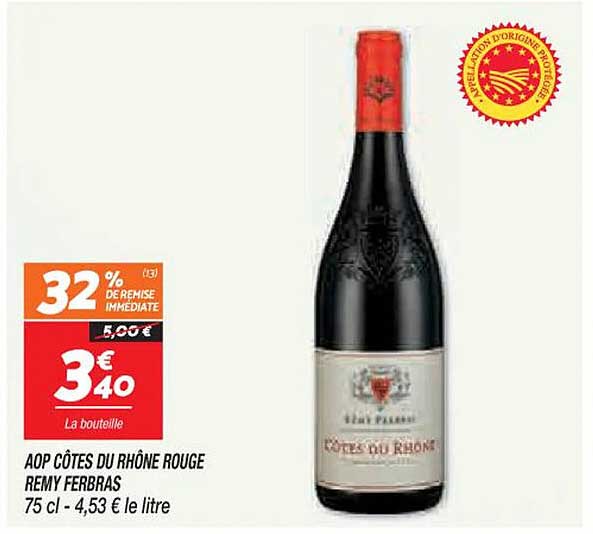 aop côtes du rhône rouge remy ferbras
