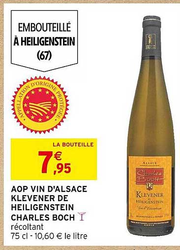 aop vin d'alsace klevener de heiligenstein charles boch