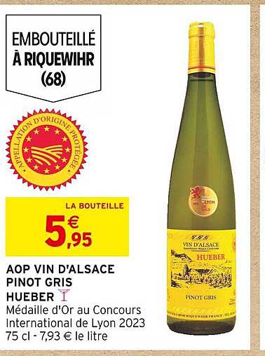aop vin d'alsace pinot gris hueber