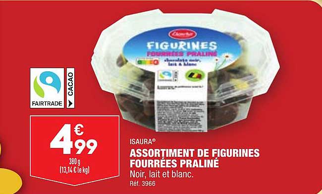 assortiment de figurines fourrées praliné isaura