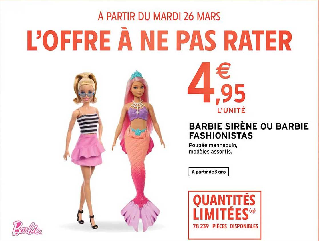 barbie sirène ou barbie fashionistas