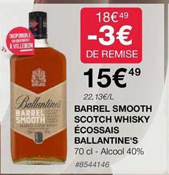 Barrel Smooth Scotch Whisky écossais Ballantine's