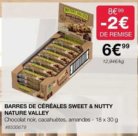 barres de céréales sweet & nutty nature valley