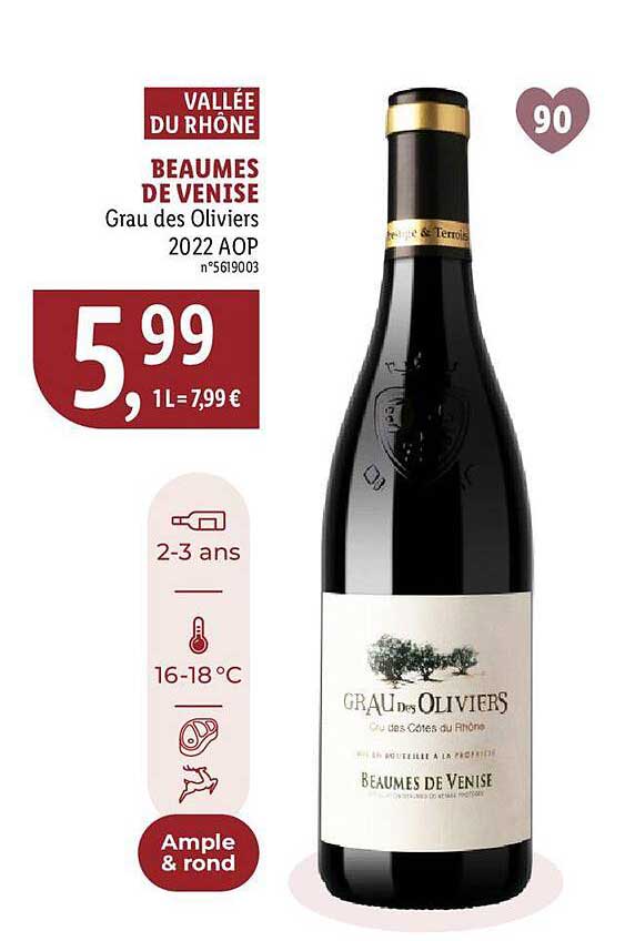 beaumes de venise grau des oliviers 2022 aop