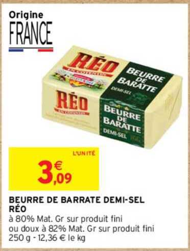 beurre de barrate demi-sel réo
