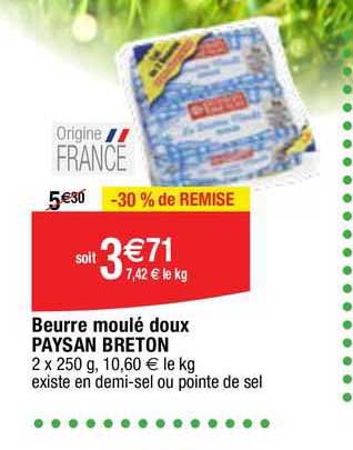 beurre moulé doux paysan breton