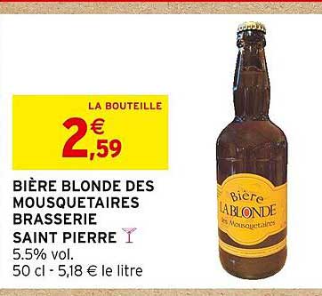 bière blonde des mousquetaires brasserie saint pierre
