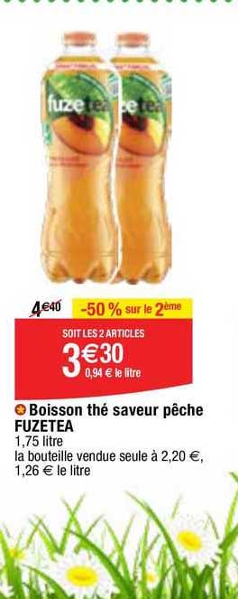 Boisson Thé Saveur Pêche Fuzetea