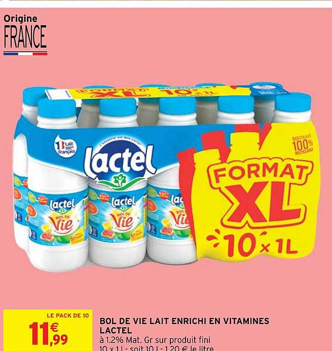 Bol De Vie Lait Enrichi En Vitamines Lactel