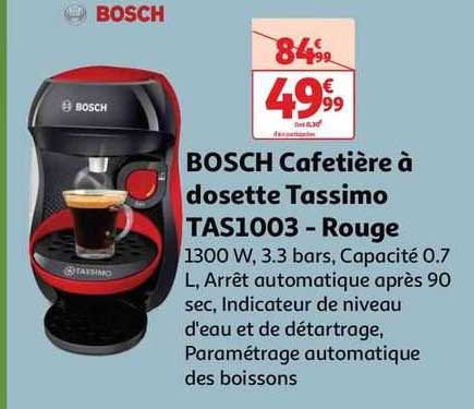 bosch cafetière à dosette tassimo tas1003 - rouge