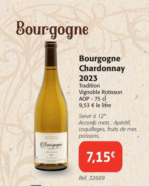 bourgogne chardonnay 2023 tradition vignoble rotisson aop