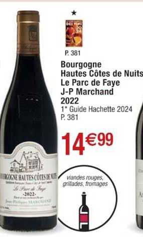 bourgogne hautes côtes de nuits le parc de faye j-p marchand 2022