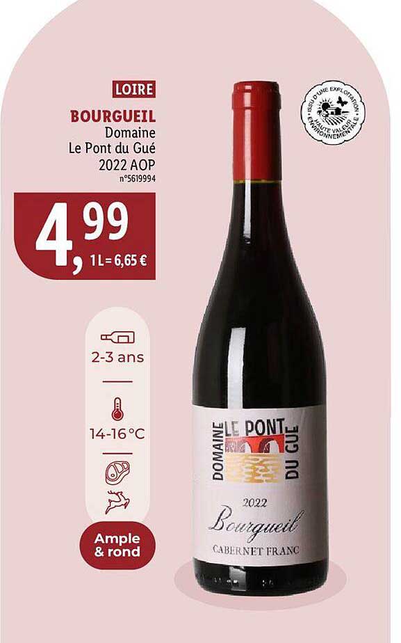 bourgueil domaine le pont du gué 2022 aop