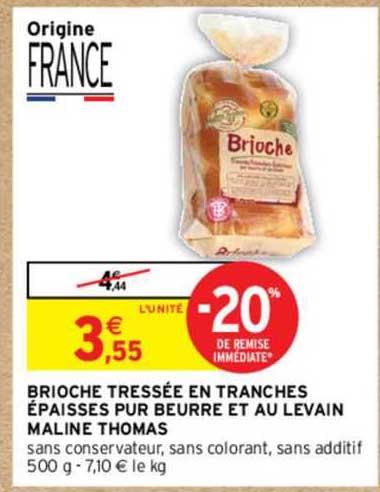 brioche tressée en tranches épaisses pur beurre et au levain maline thomas