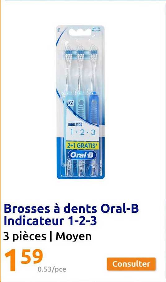 brosses à dents oral-b indicateur 1-2-3