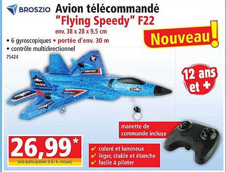 broszio avion télécommandé "flying speedy" f22