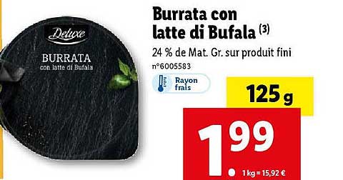 burrata con latte di bufala deluxe