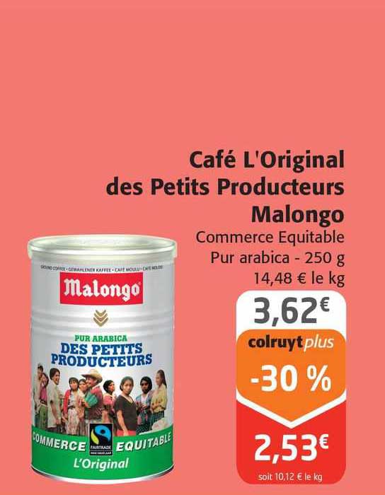 café l'original des petits producteurs malongo