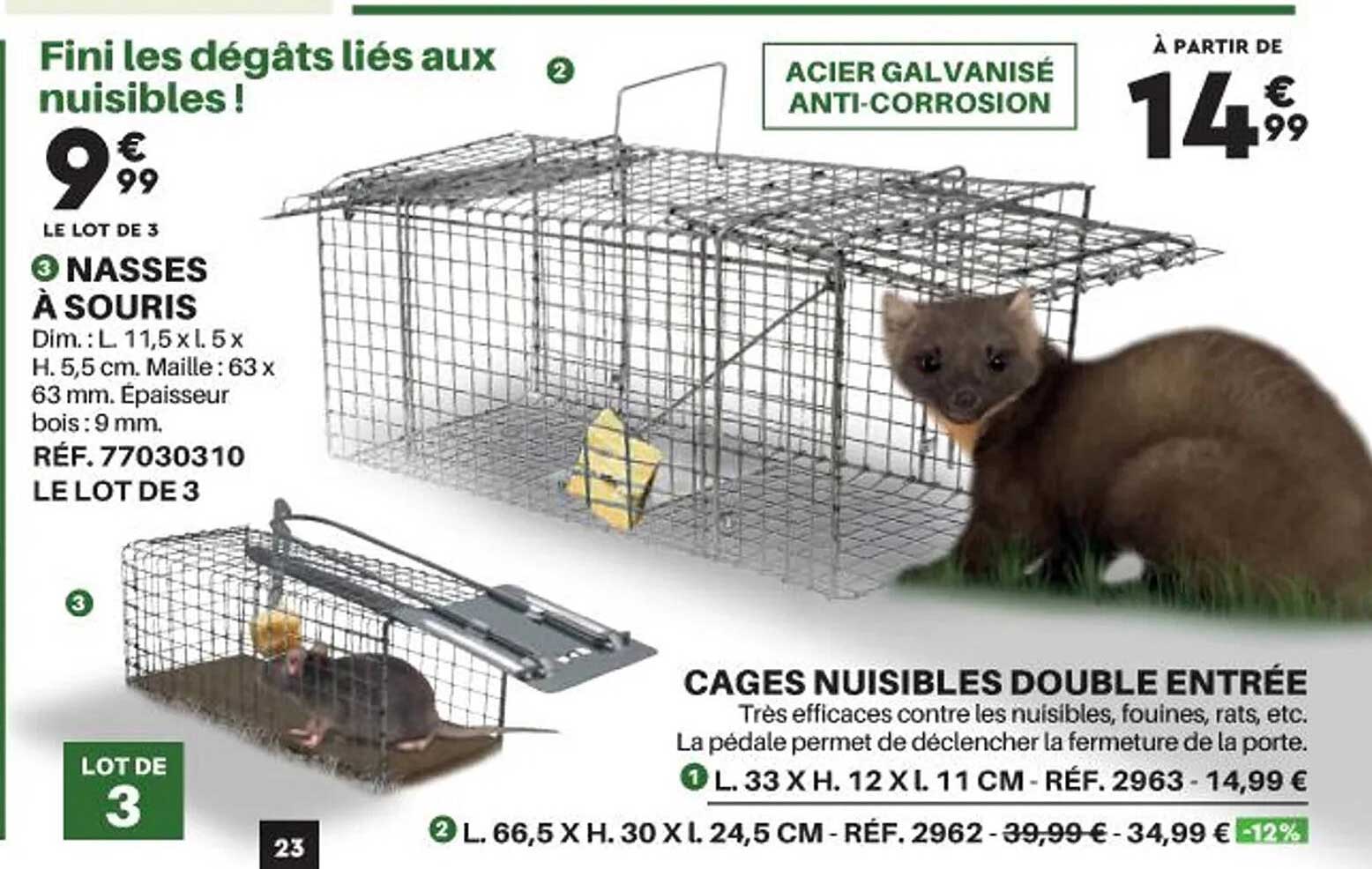 cages nuisibles double entrée