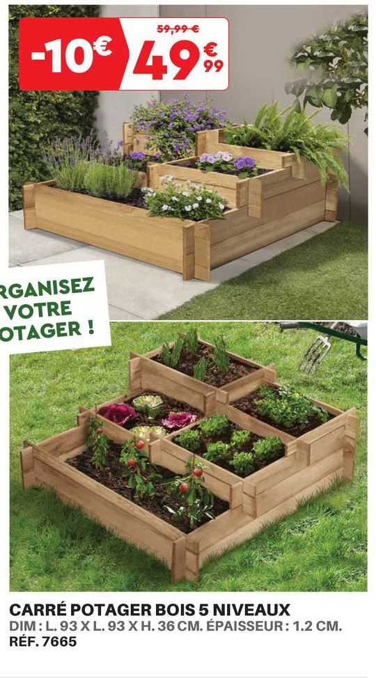 Carré Potager Bois 5 Niveaux