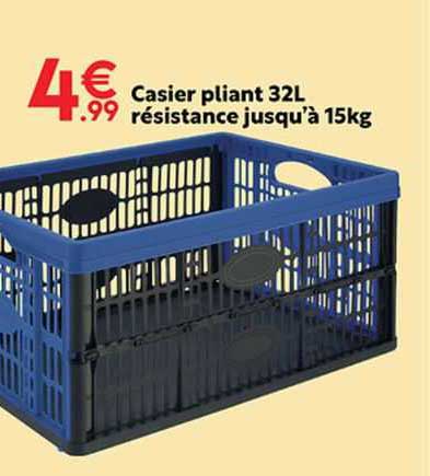 casier pliant 32l résistance jusqu'à 15kg
