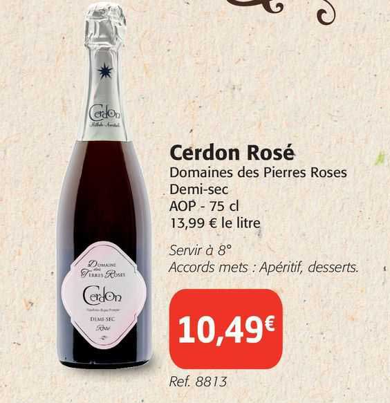 cerdon rosé domaines des pierres roses demi-sec aop