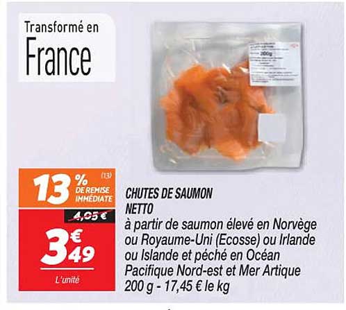 chutes de saumon netto