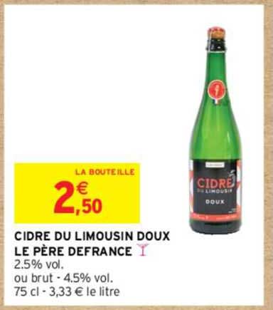 Cidre Du Limousin Doux Le Père Defrance