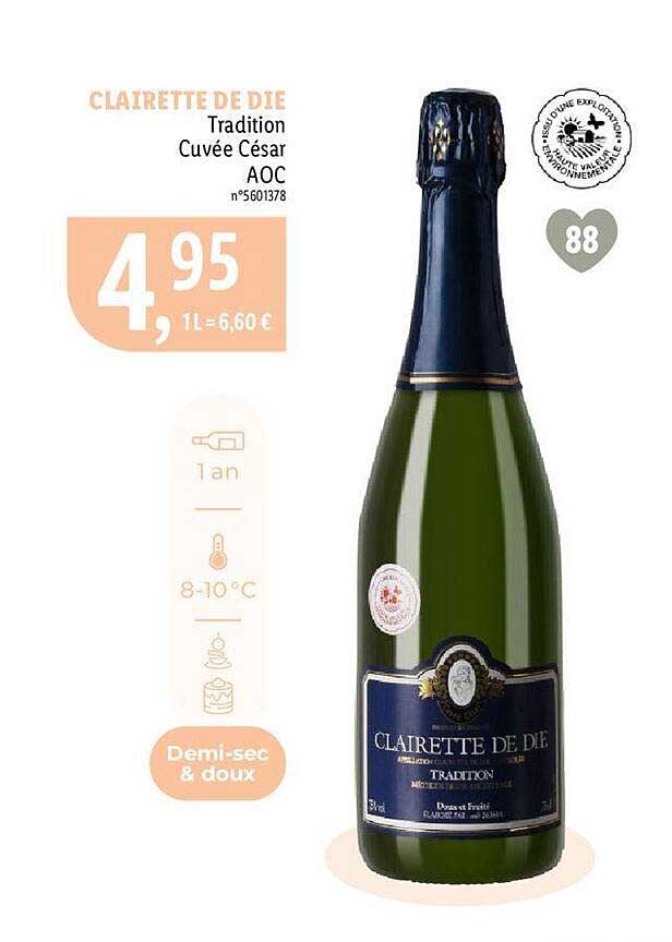clairette de die tradition cuvée césar aoc