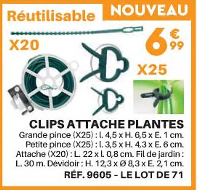 clips attache plantes