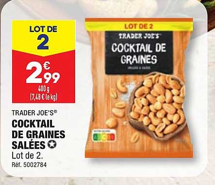 cocktail de graines salées trader joe's