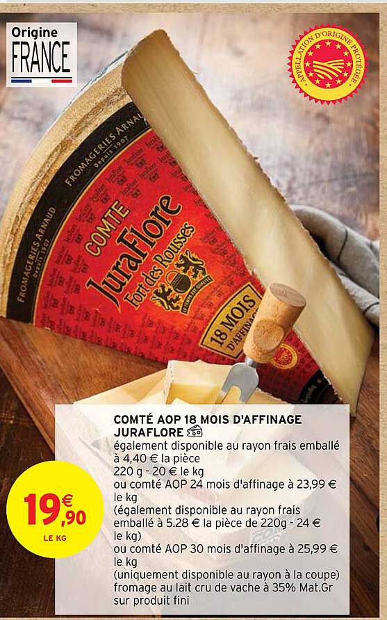 comté aop 18 mois d'affinage juraflore