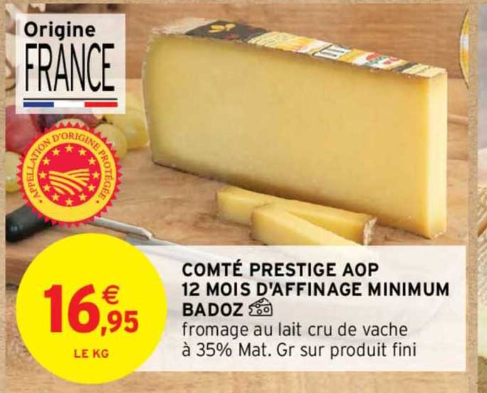 comté prestige aop 12 mois d'affinage minimum badoz