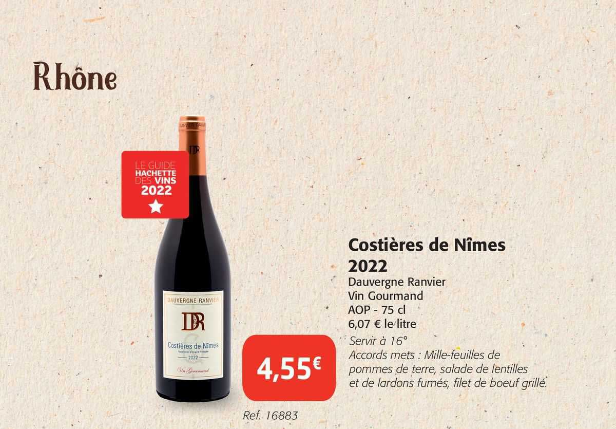costières de nîmes 2022 dauvergne ranvier vin gourmand aop