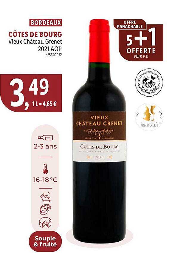côtes de bourg vieux château grenet 2021 aop