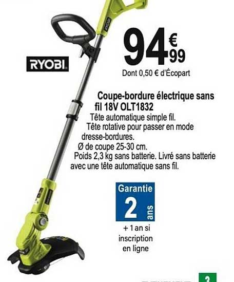 coupe-bordure électrique sans fil 18v olt1832 ryobi
