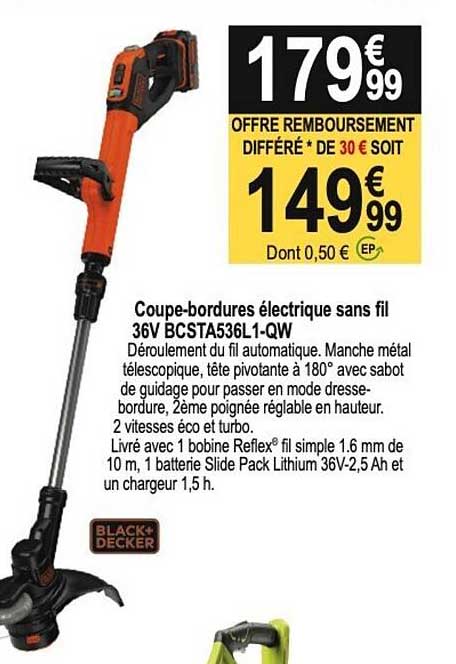 coupe-bordures électrique sans fil 36v bcsta536l1-qw