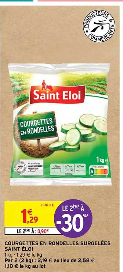 Courgettes En Rondelles Surgelées Saint éloi