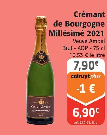 crémant de bourgogne millésimé 2021 veuve ambal brut - aop