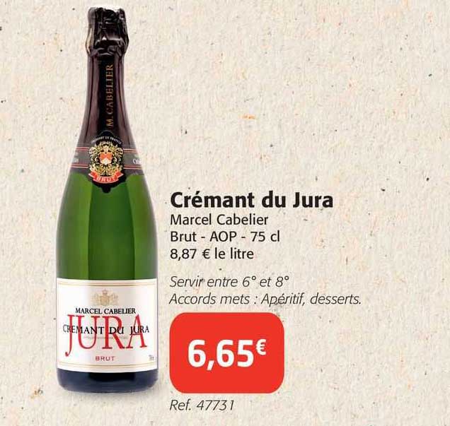 crémant du jura marcel cabelier brut - aop