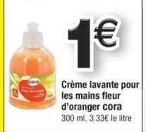 crème lavante pour les mains fleur d'oranger cora