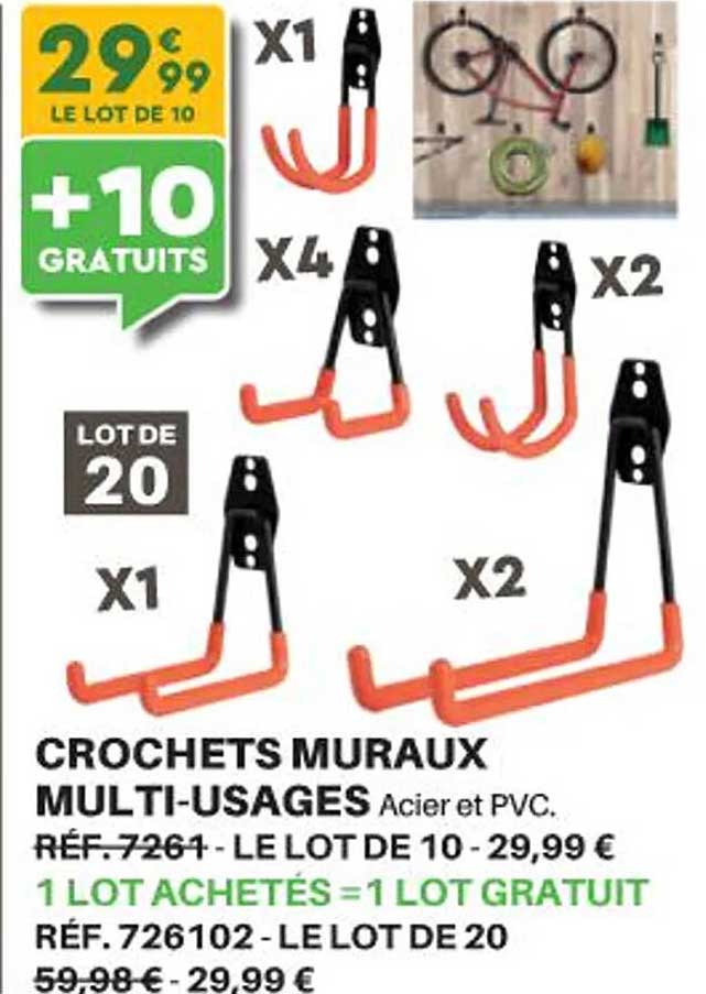 crochets muraux multi-usages