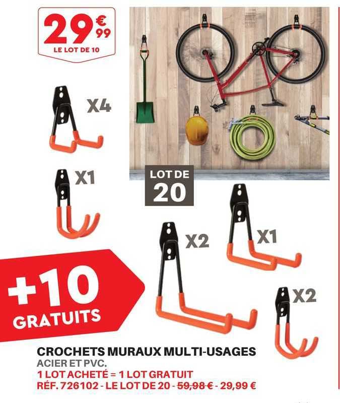 crochets muraux multi-usages