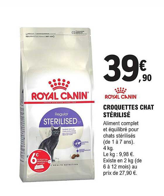 croquettes chat stérilisé royal canin