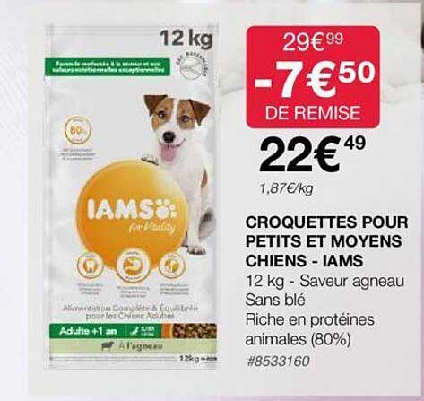 croquettes pour petits et moyens chiens - iams