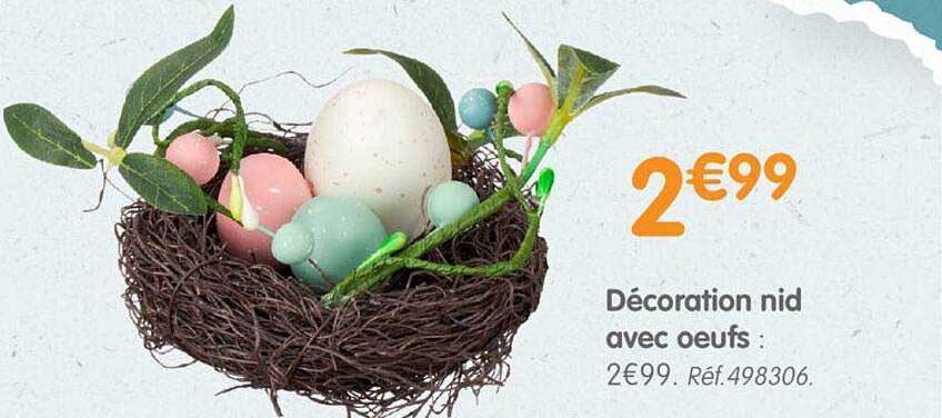 décoration nid avec œufs