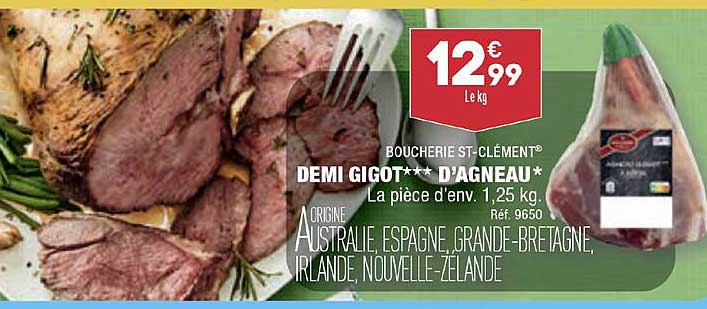 demi gigot d'agneau boucherie st-clément