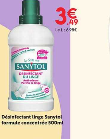désinfectant linge sanytol formule concentrée