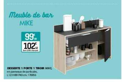 desserte 1 porte 1 tiroir mike